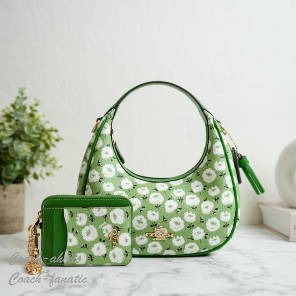 NWT Coach CBI58 Carmen Mini Crossbody Bag & CBL79 Zip Card Case With Floral SET - Picture 1 of 16